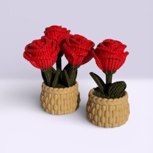 Knitted Rose Ornament